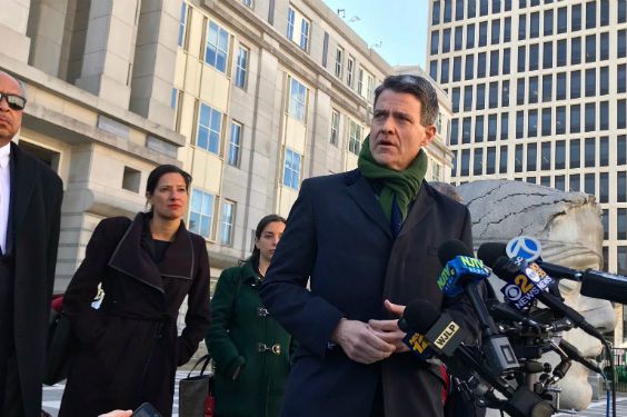Bill Baroni outside a federal courthouse in Newark, New Jersey on Tuesday after his sentencing